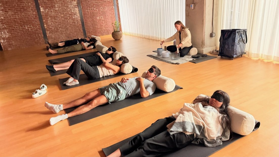 A sound bath in the Founders House studio